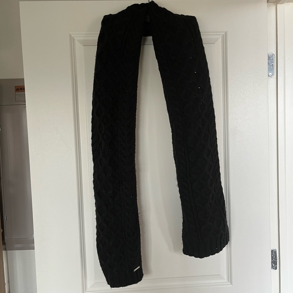 Michael Kors Black Cable Knit Scarf